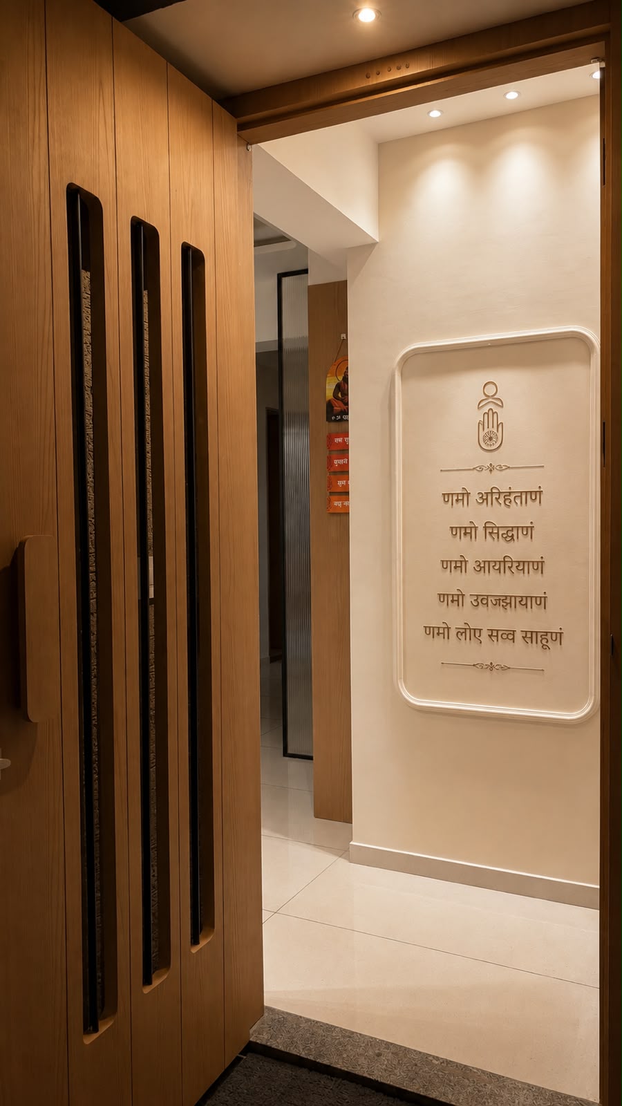 Dressing nook with mirror and wardrobe at Sipani House